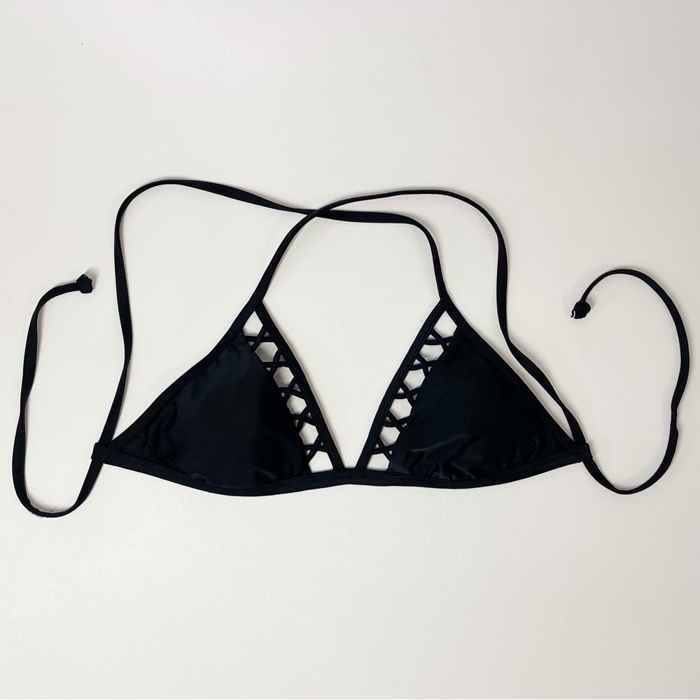 Roxy Triangle Cut Out String Bikini Top - image 1